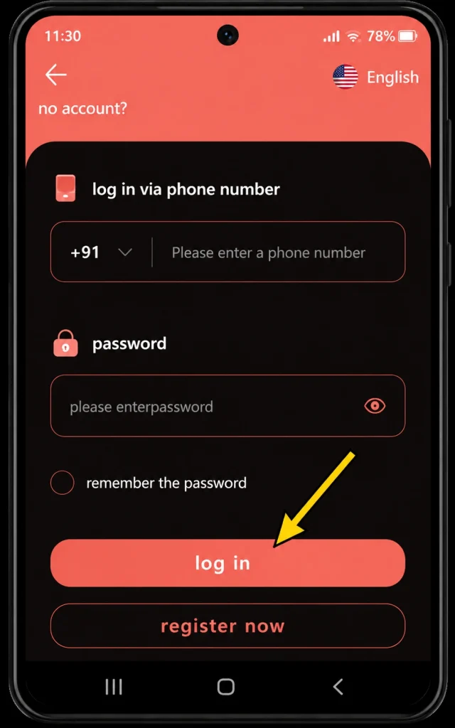 click on the login button