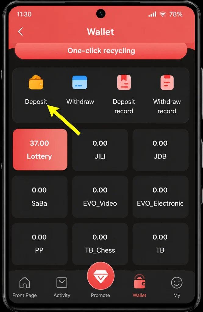 raja luck deposit